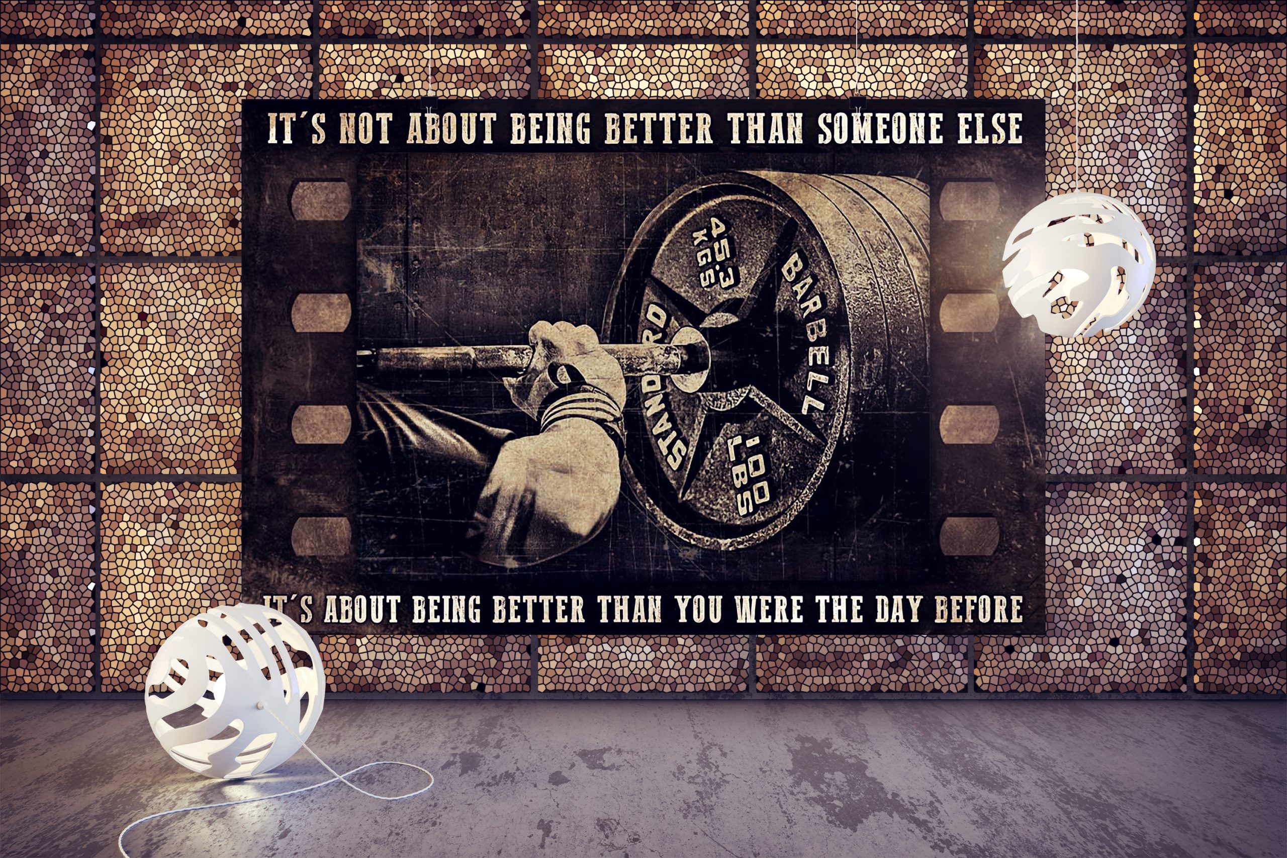 Weightlifting Film Strip It's Not About Being Better Than Someone Else Poster