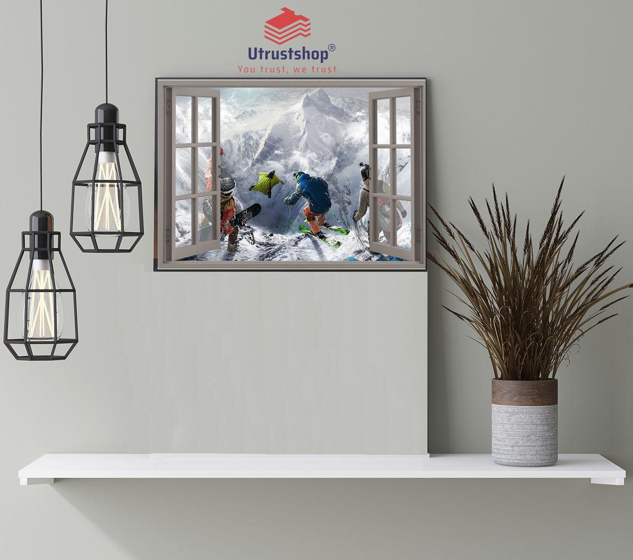 Winter sports window view poster4