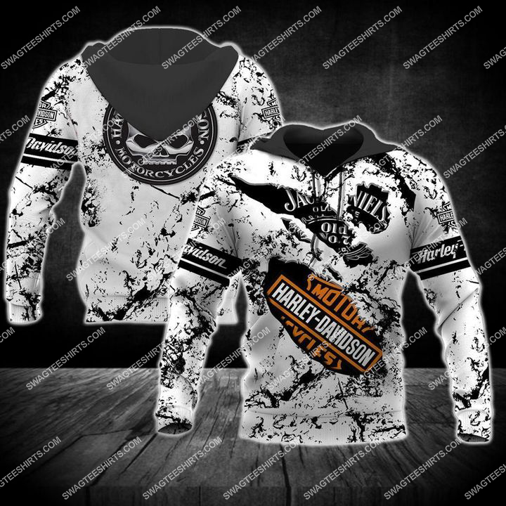 [highest selling] jack daniels old time and harley davidson motorcycles full printing shirt - maria