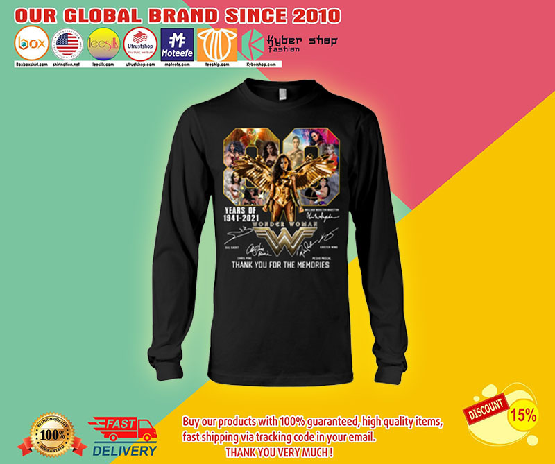 Wonder Woman 80 years of 1941-2021 thank you for the memories shirt2