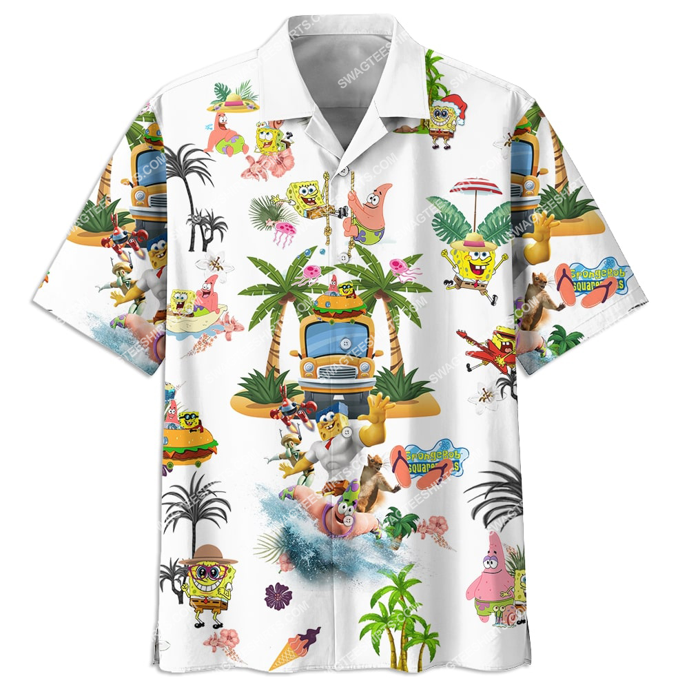 [highest selling] spongebob squarepants on the beach summer full printing hawaiian shirt – maria