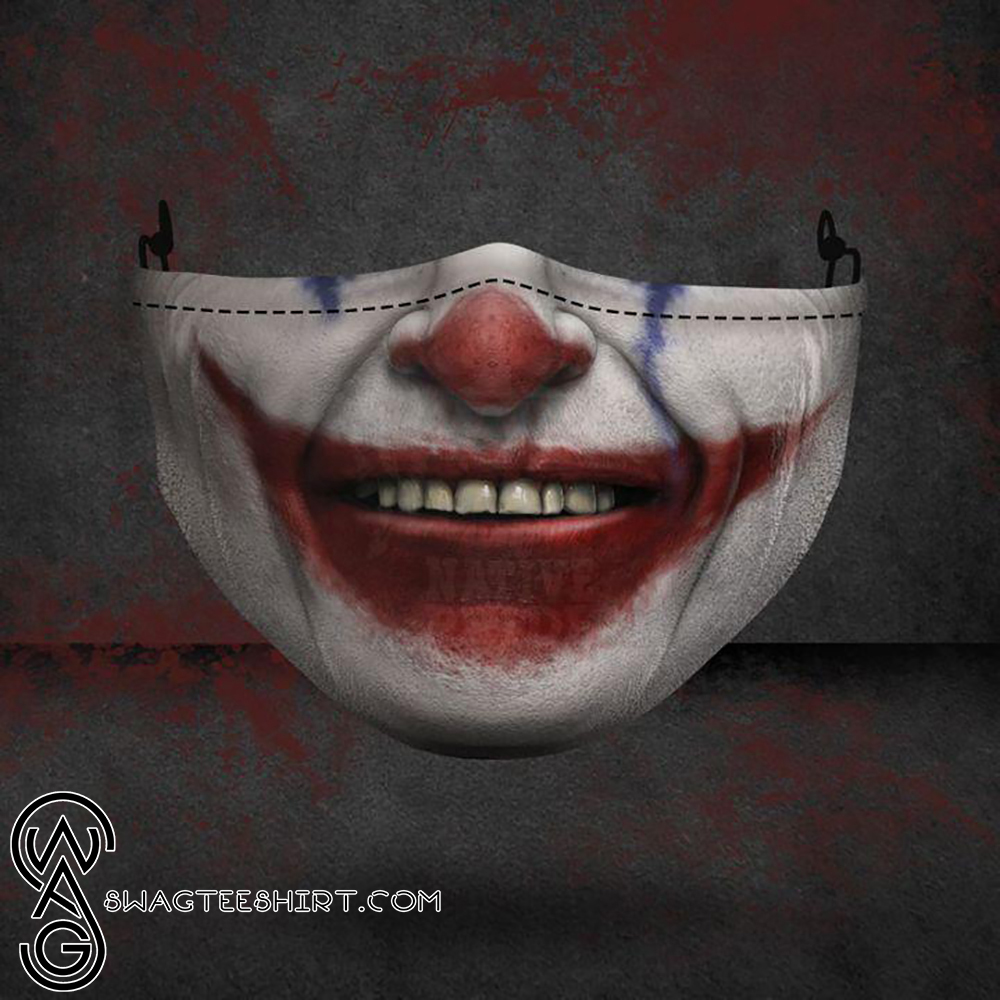 halloween joker face all over printed face mask