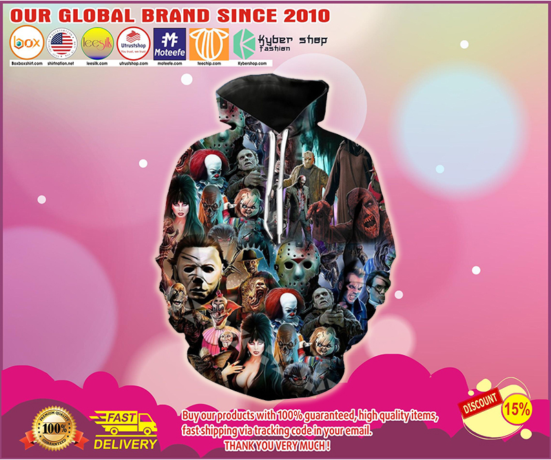 Horror movie characters 3d hoodie 1