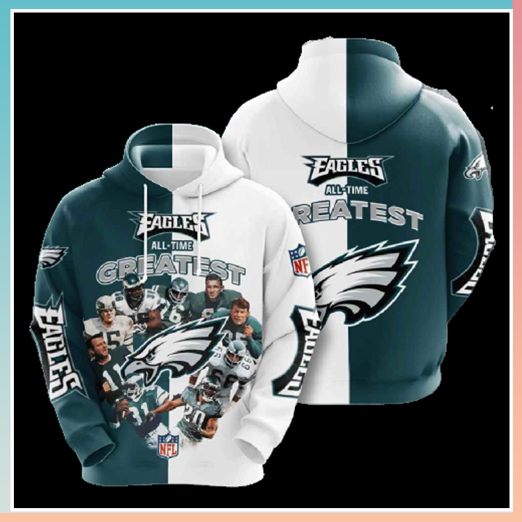 Philadelphia eagles all greatest time 3d over print hoodies – LIMITED EDITION