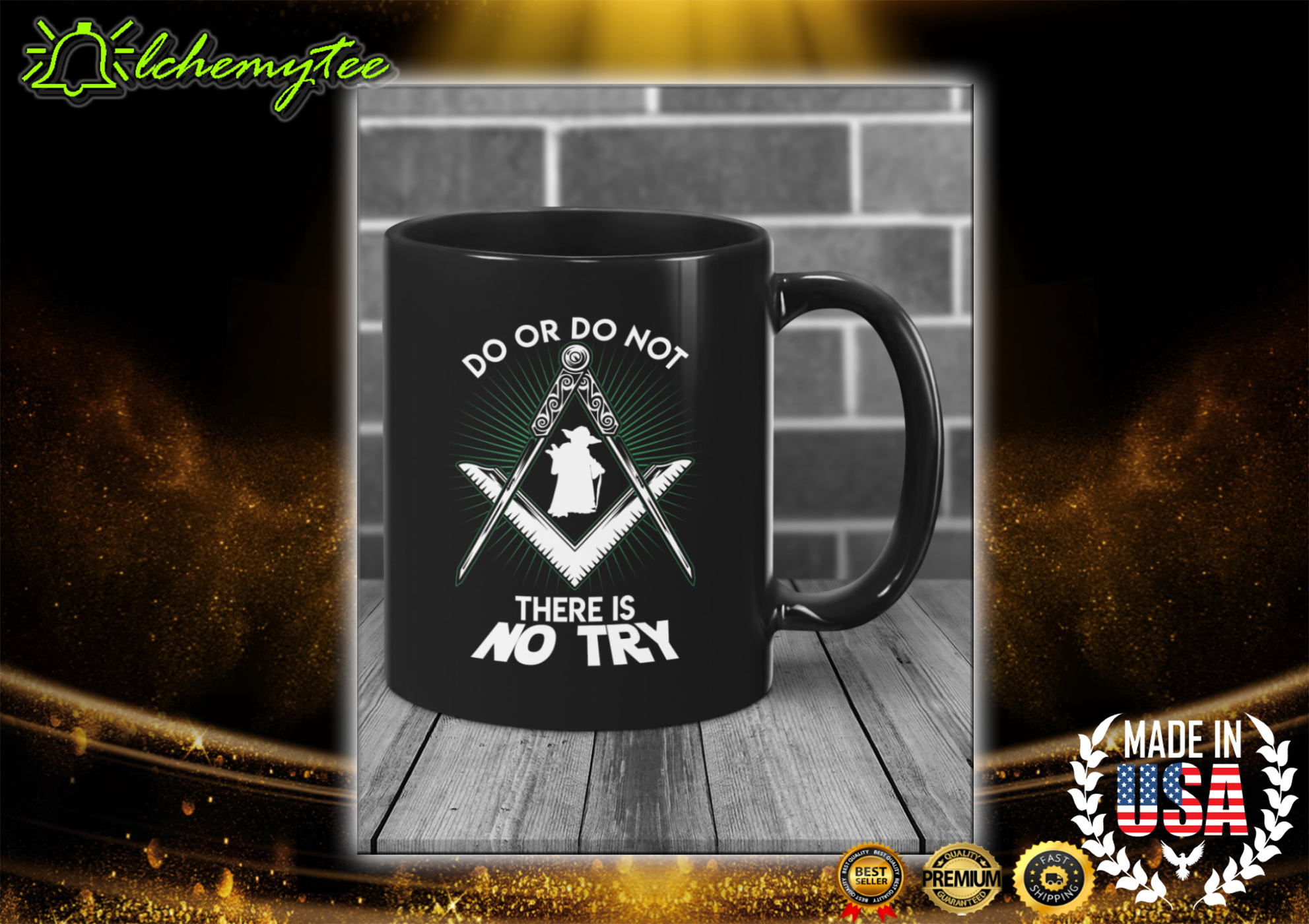 Yoda Star Wars Freemasonry Do Or Do Not There Is No Try Mug 2