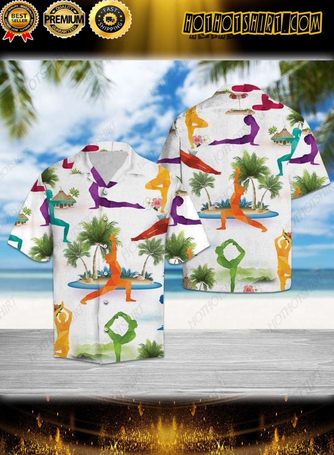 Yoga Poses Unisex Hawaiian Shirt 1