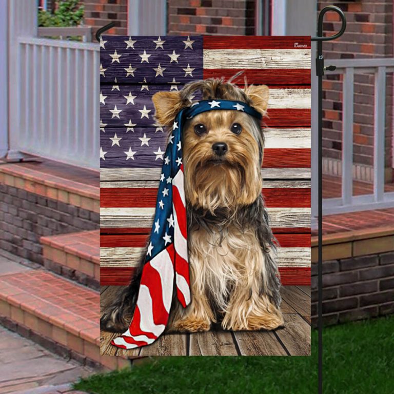 Yorkshire Terrier Dog American Flag