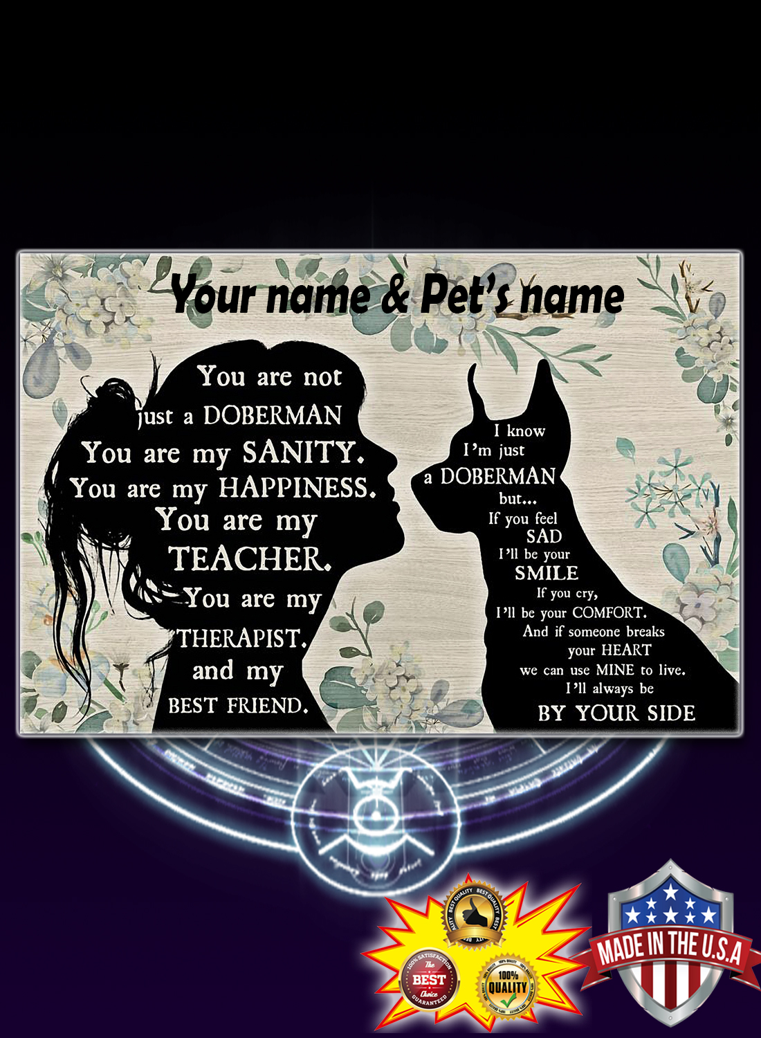 You are not just a Doberman personalized horizontal poster 3