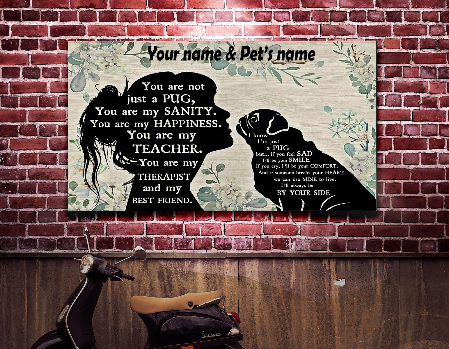 You are not just a Pug personalized horizontal poster 1