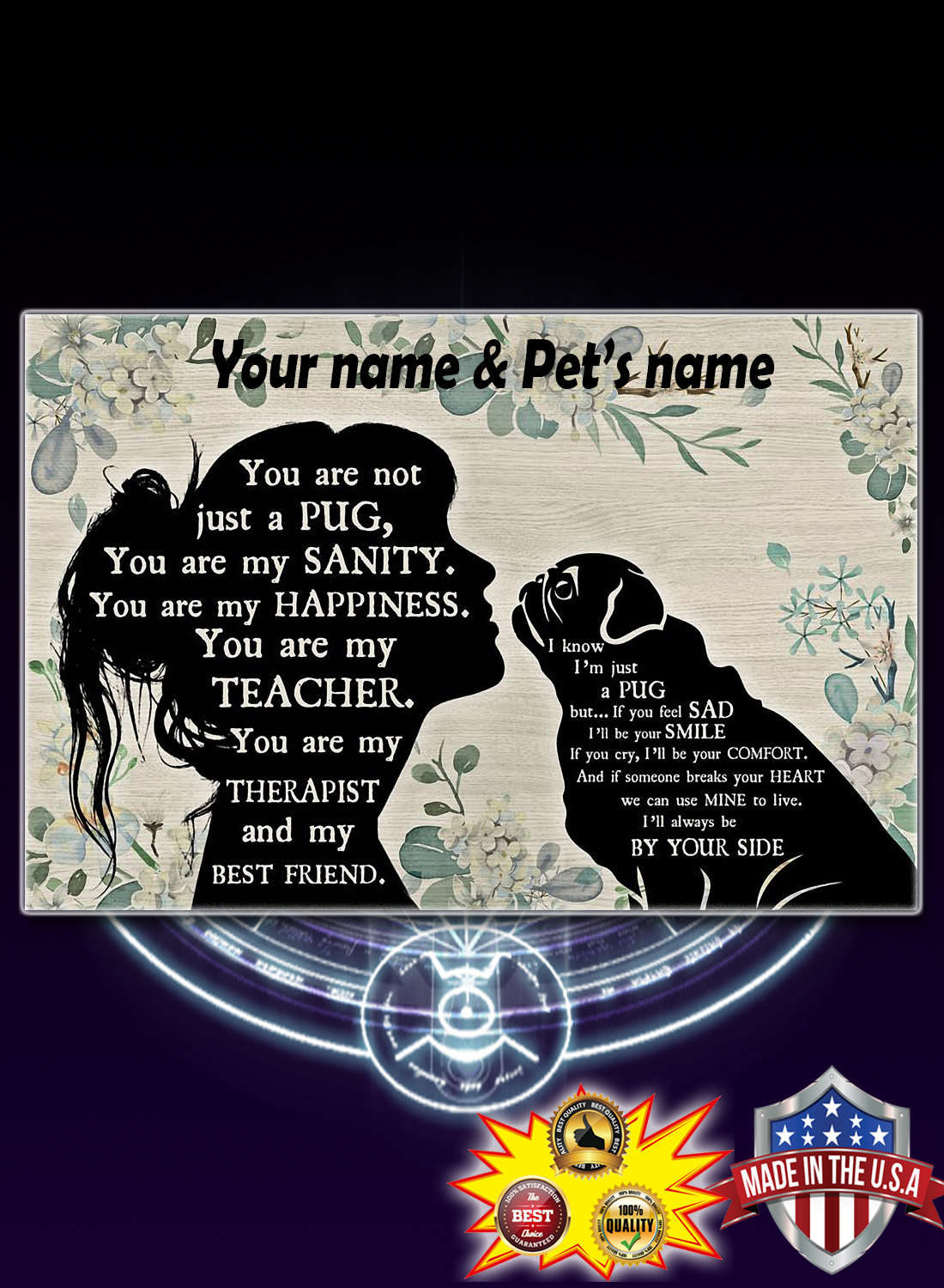 You are not just a Pug personalized horizontal poster 3