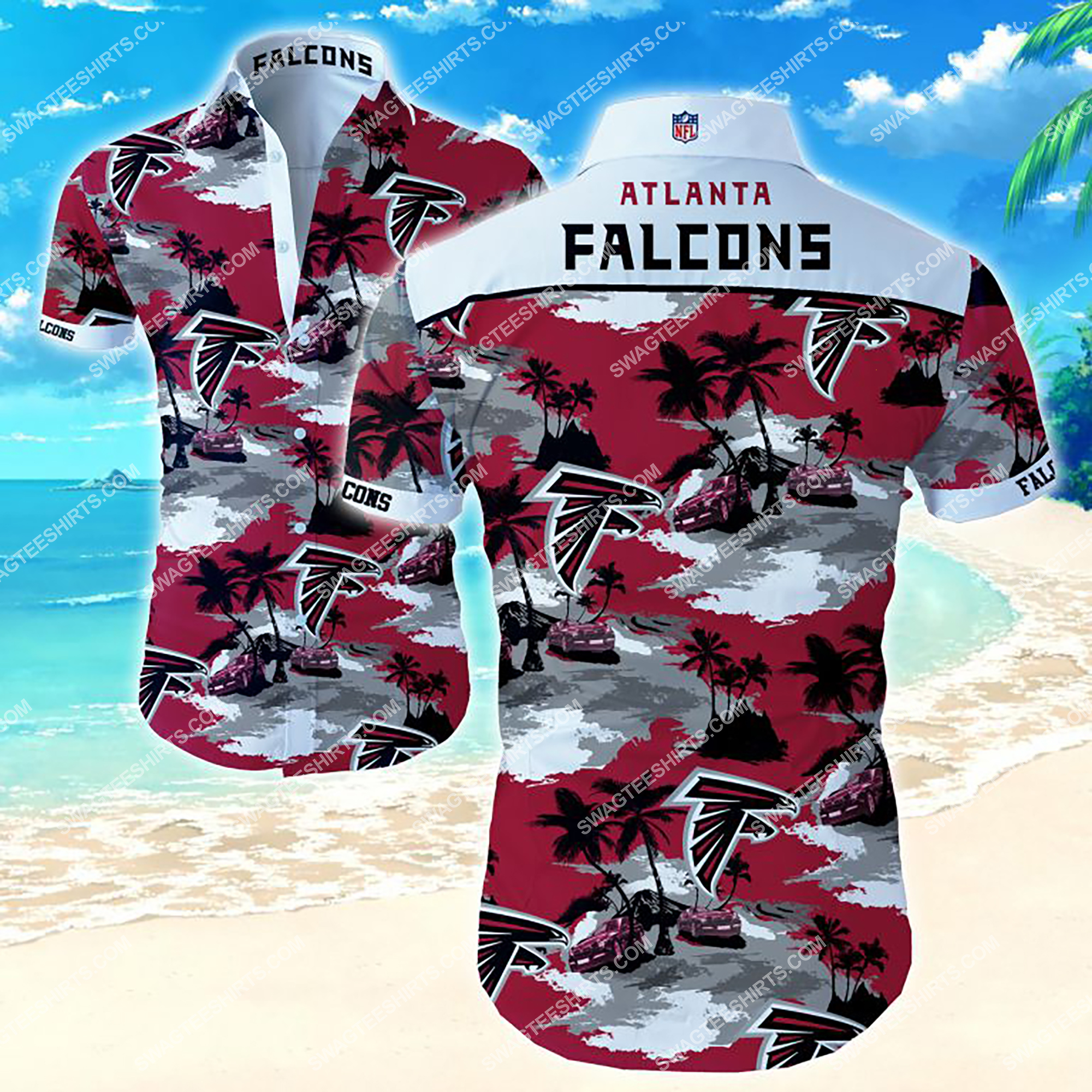 coconut tree and atlanta falcons team summer hawaiian shirt 2
