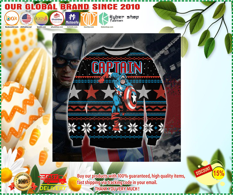 Captain america 3d print ugly sweater 1