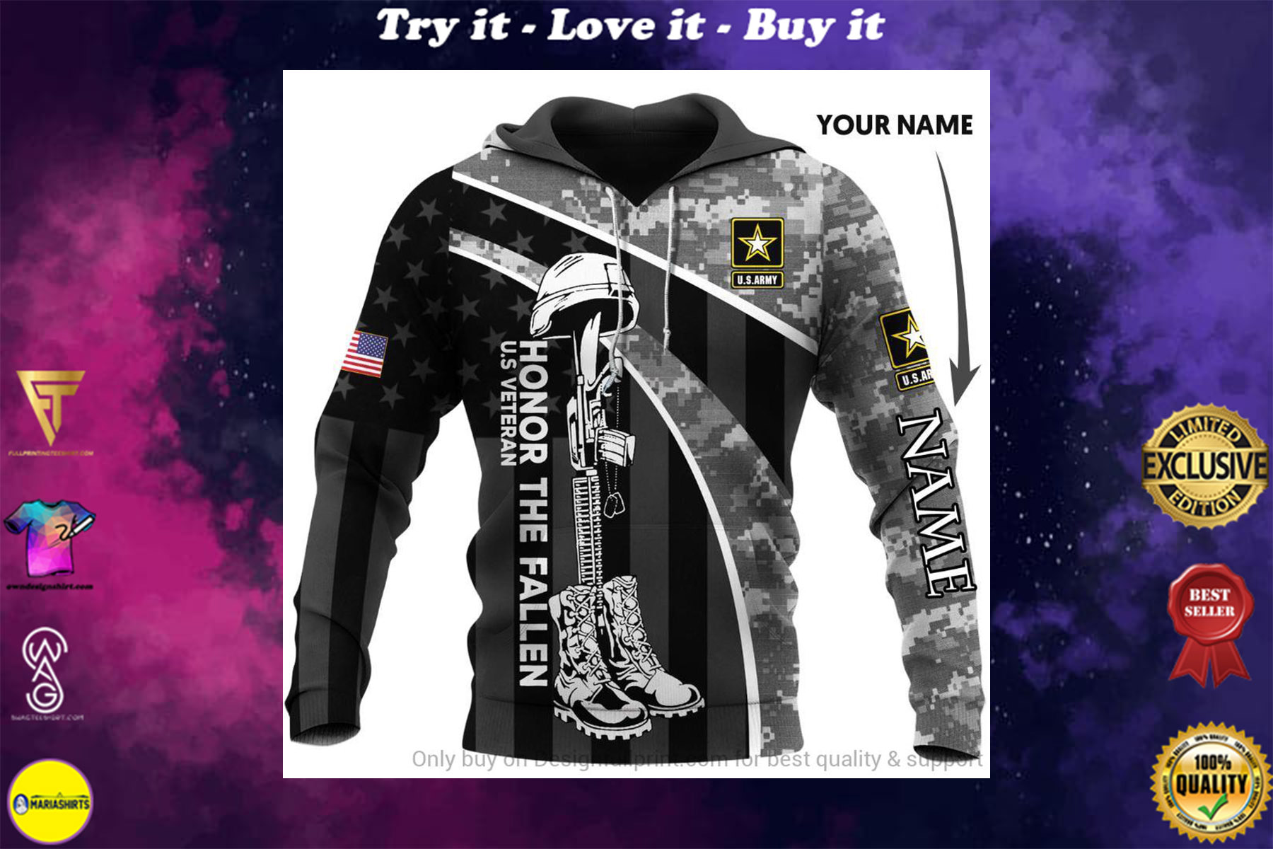 [highest selling] custom name veteran us army honor the fallen camo full over printed shirt – maria