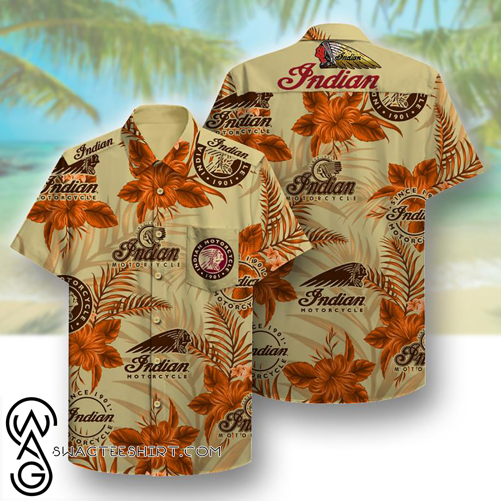 tropical indian motorcycle symbol hawaiian shirt - maria