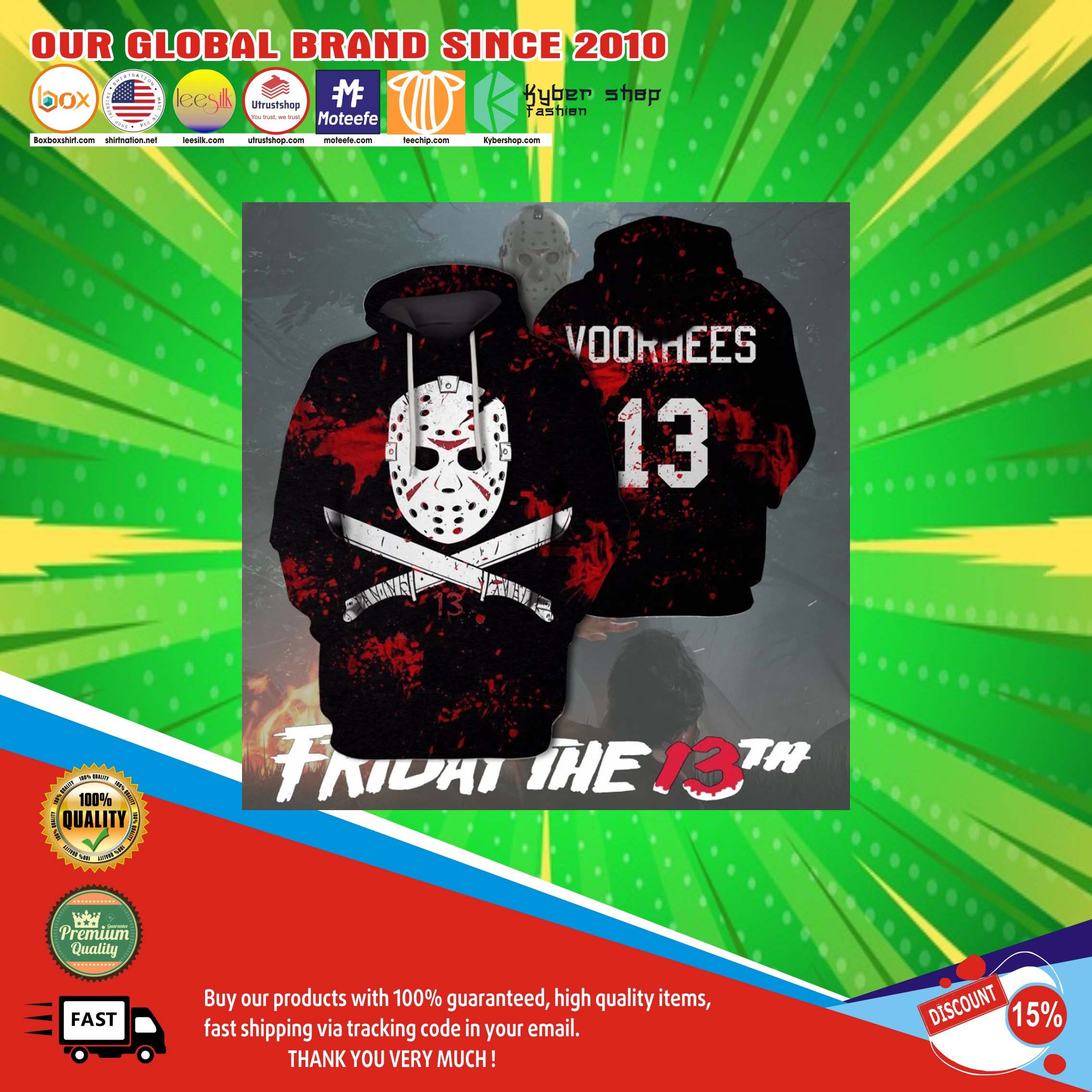 Jason voorhees friday the 13th 3d hoodie5