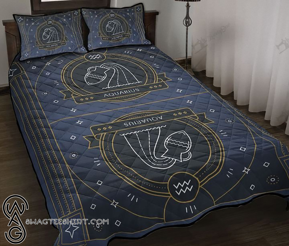 Aquarius zodiac symbol full printing quilt - Maria