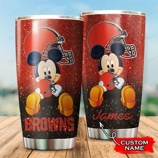 Cleveland Browns Mickey Mouse Custom Name Tumbler – LIMITED EDITION