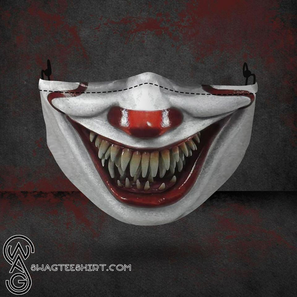 halloween pennywise face all over printed face mask – maria