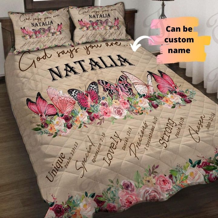God says you are personalized custom name bedding set