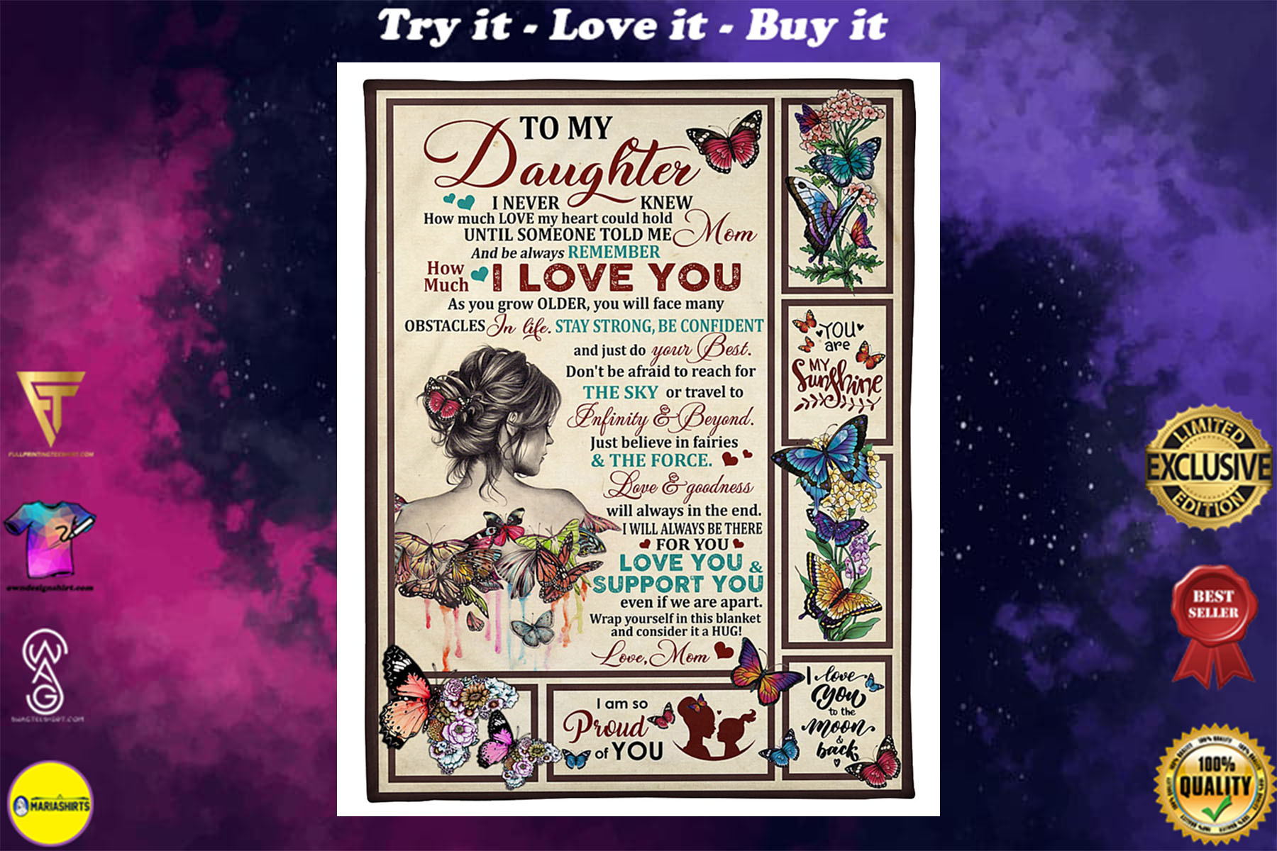 [highest selling] the girl and butterfly to my daughter be always remember how much i love you blanket – maria