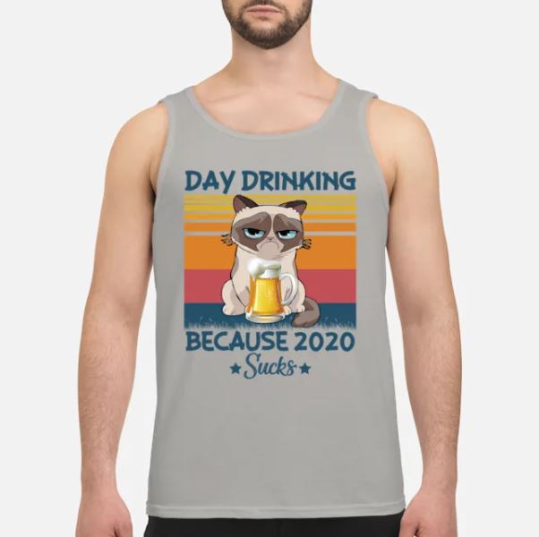 Cat drinking 2020 sucks tank top