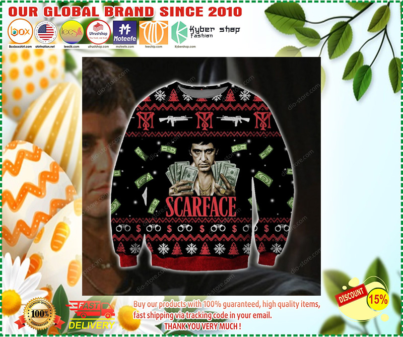 Scarface ugly christmas sweater 2