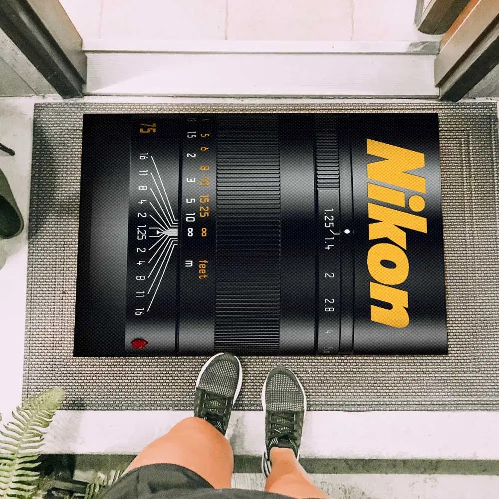 Glossy Black Nikon Lens Doormat