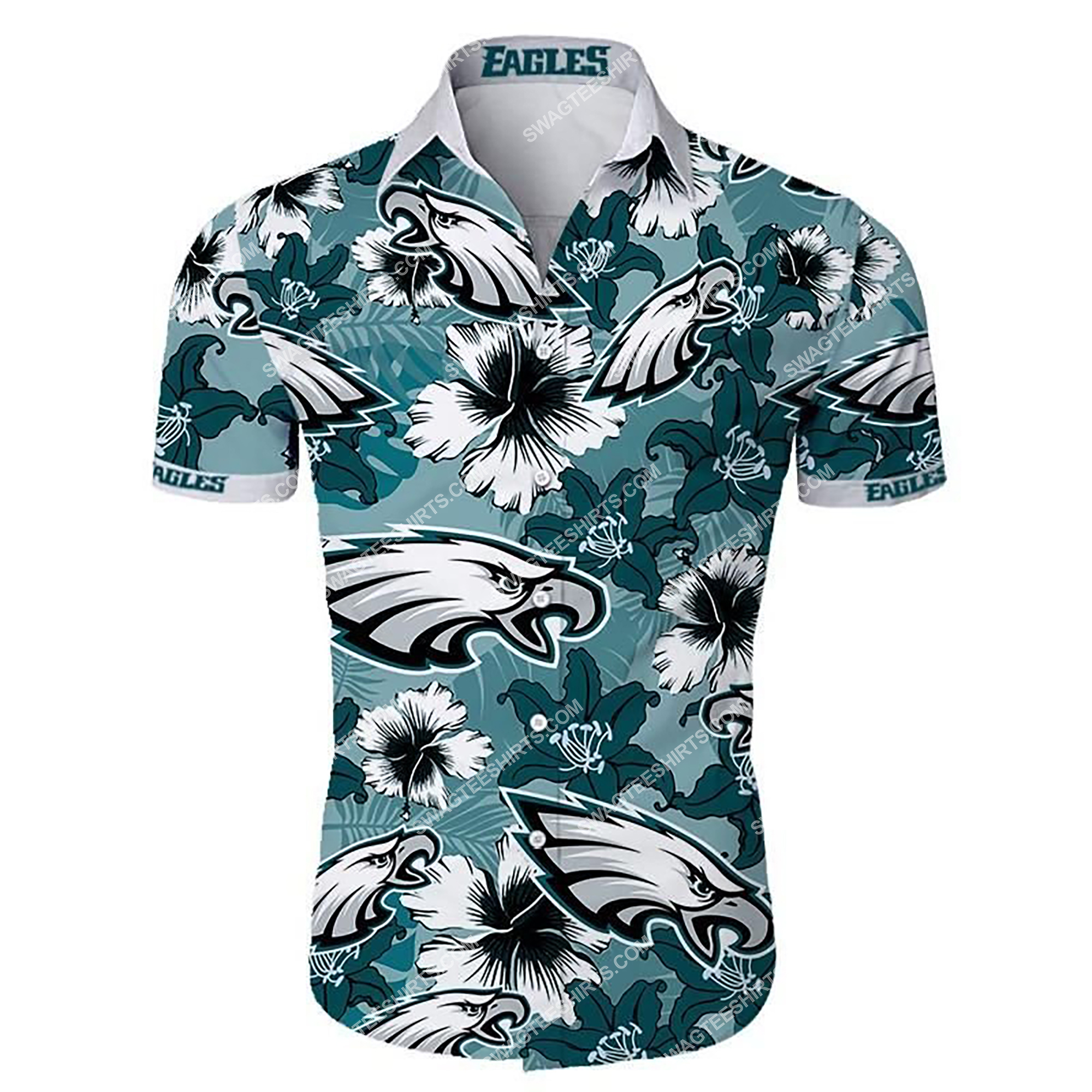 tropical flower philadelphia eagles team summer hawaiian shirt 2