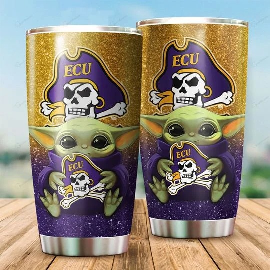 East Carolina Pirates Baby Yoda Tumbler