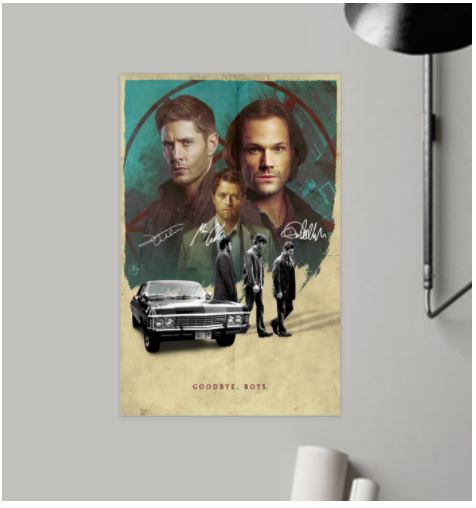 Supernatural goodbye boys signatures poster 2