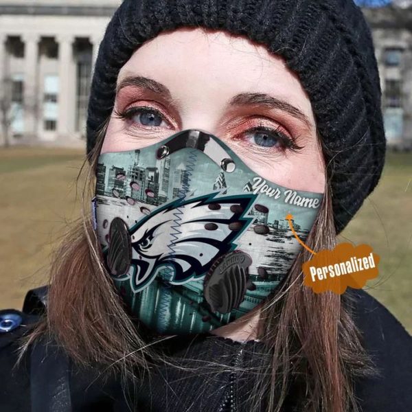 Philadelphia eagles personalized custom name filter face mask