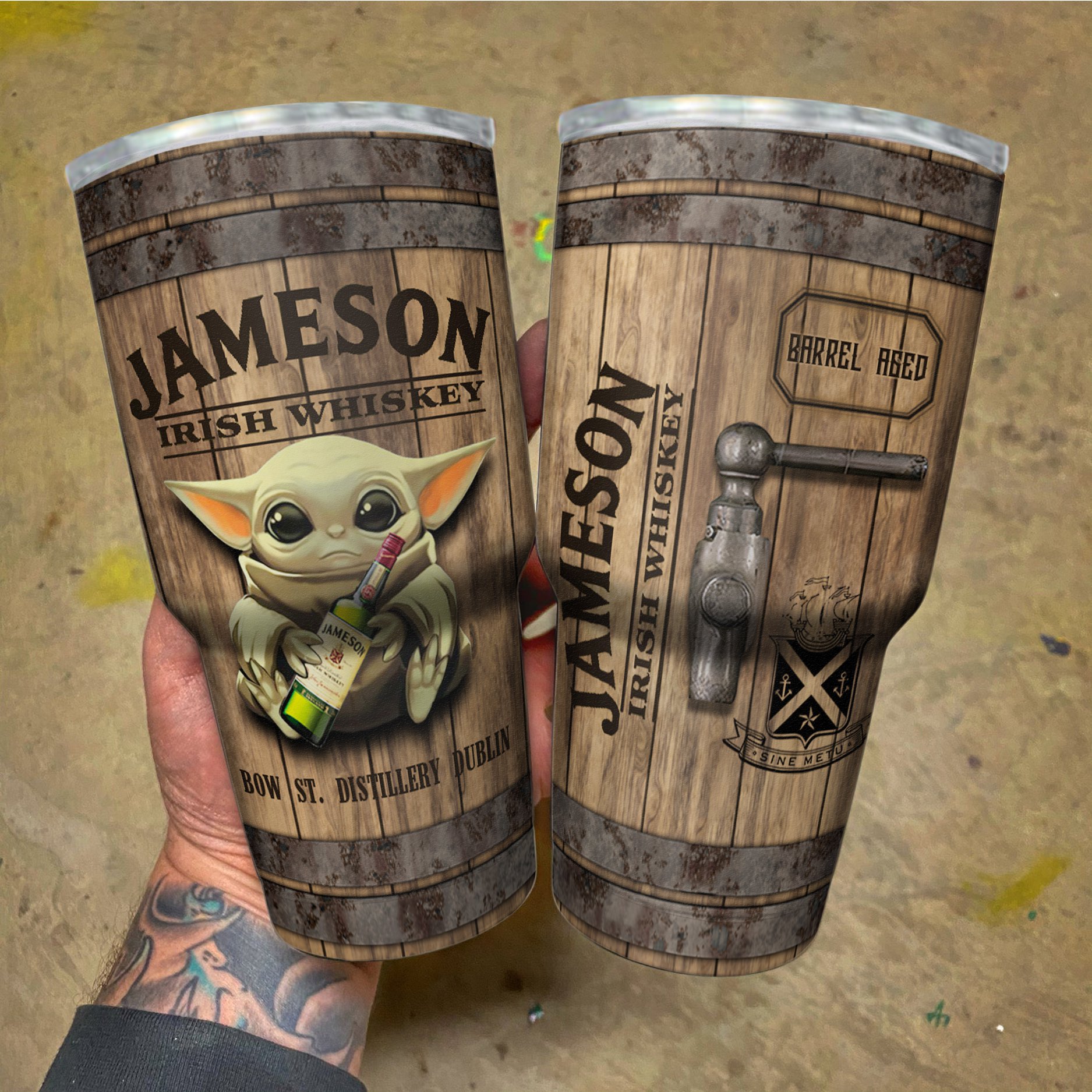 Baby Yoda Jameson Irish Whiskey bow tumbler -BBS