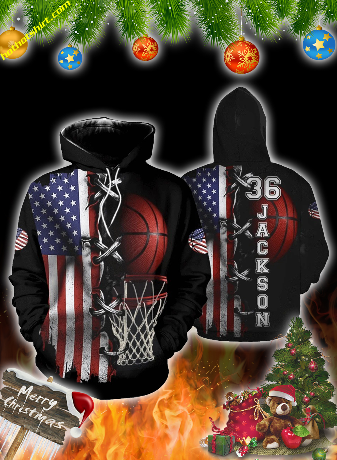 America basketball personalize customized number and name 3d hoodie