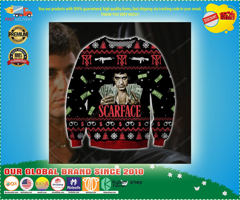 Scarface ugly christmas sweater 1