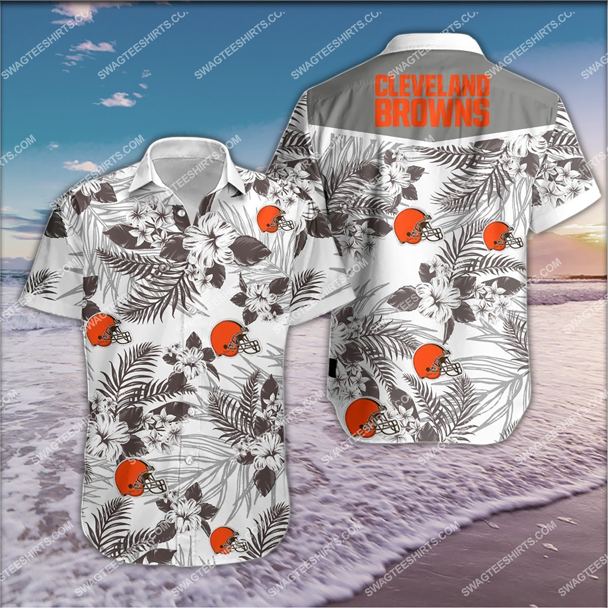 the cleveland browns team full print summer hawaiian shirt 2
