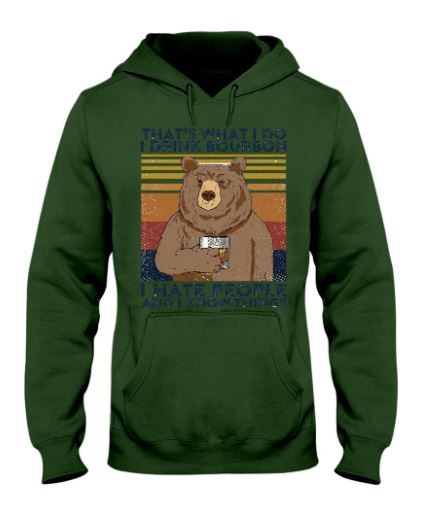 Bear drink bourbon hoodie