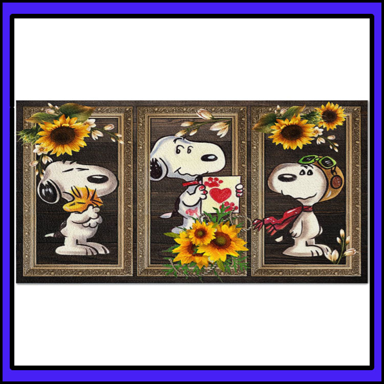 Snoopy Sunflower doormat6