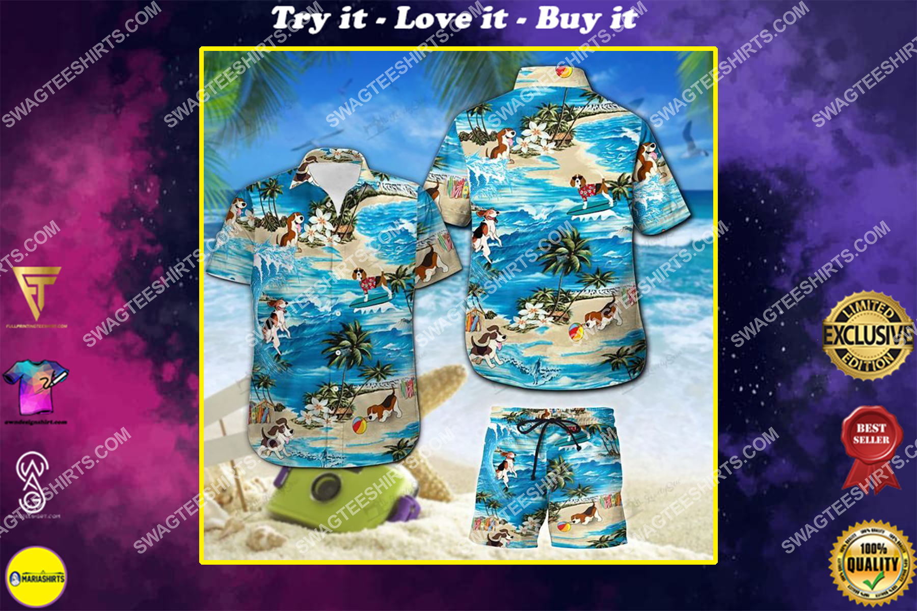 [highest selling] surfing beagle dog lover all over print hawaiian shirt – maria