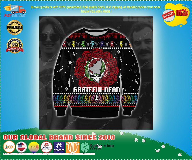 Grateful dead ugly Christmas sweater 1