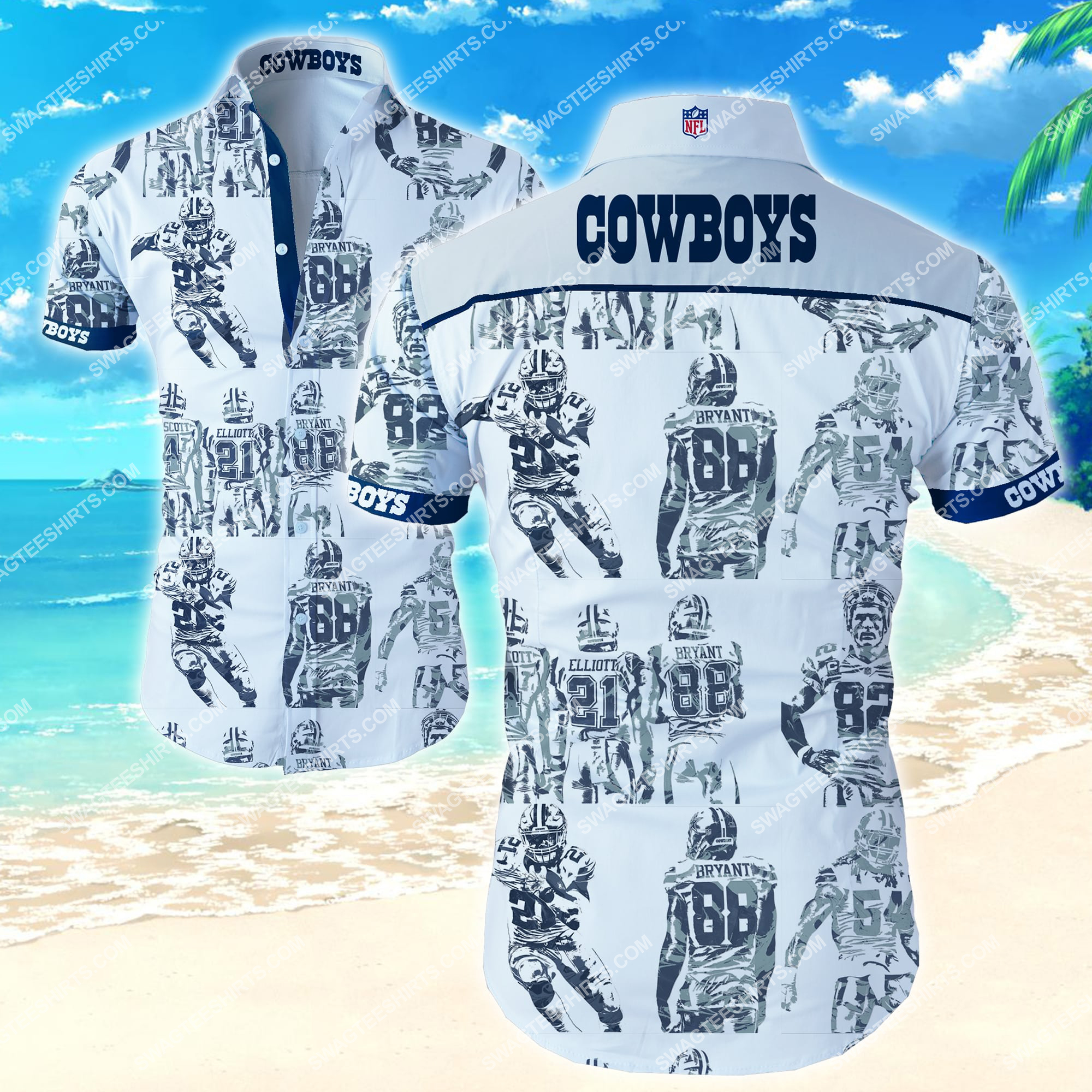 tropical dallas cowboys team full printing summer hawaiian shirt 2