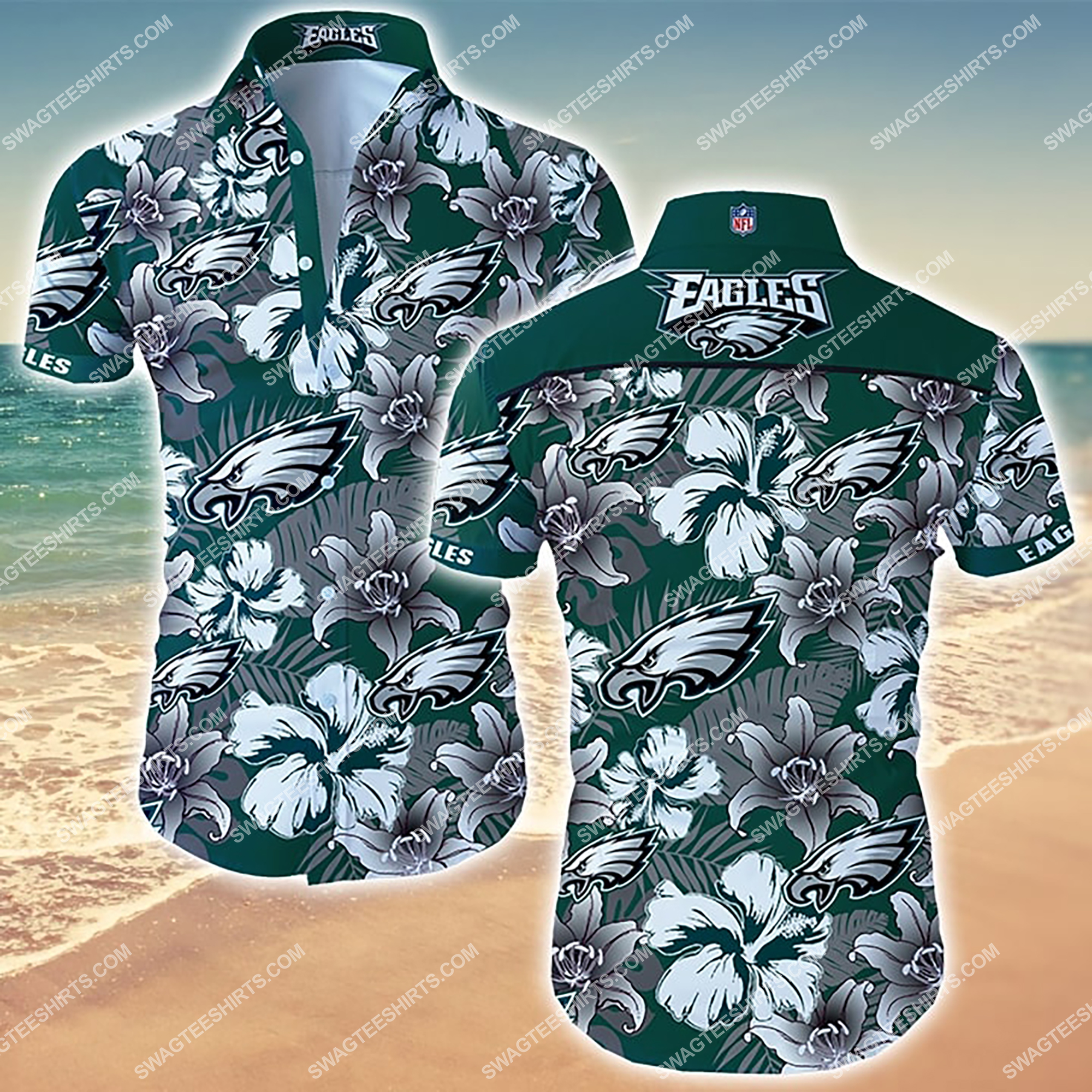 [highest selling] floral philadelphia eagles football team tropical hawaiian shirt – maria