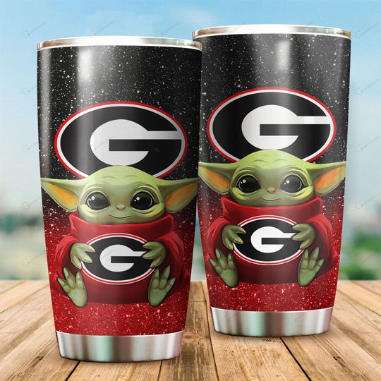 Georgia Bulldogs Baby Yoda Tumbler