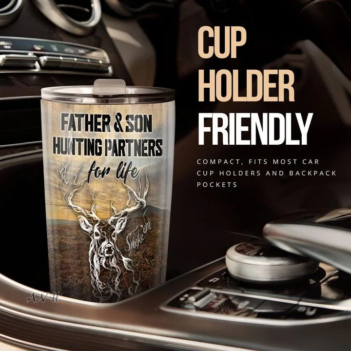 Deer hunting father and son hunting parners for life tumbler