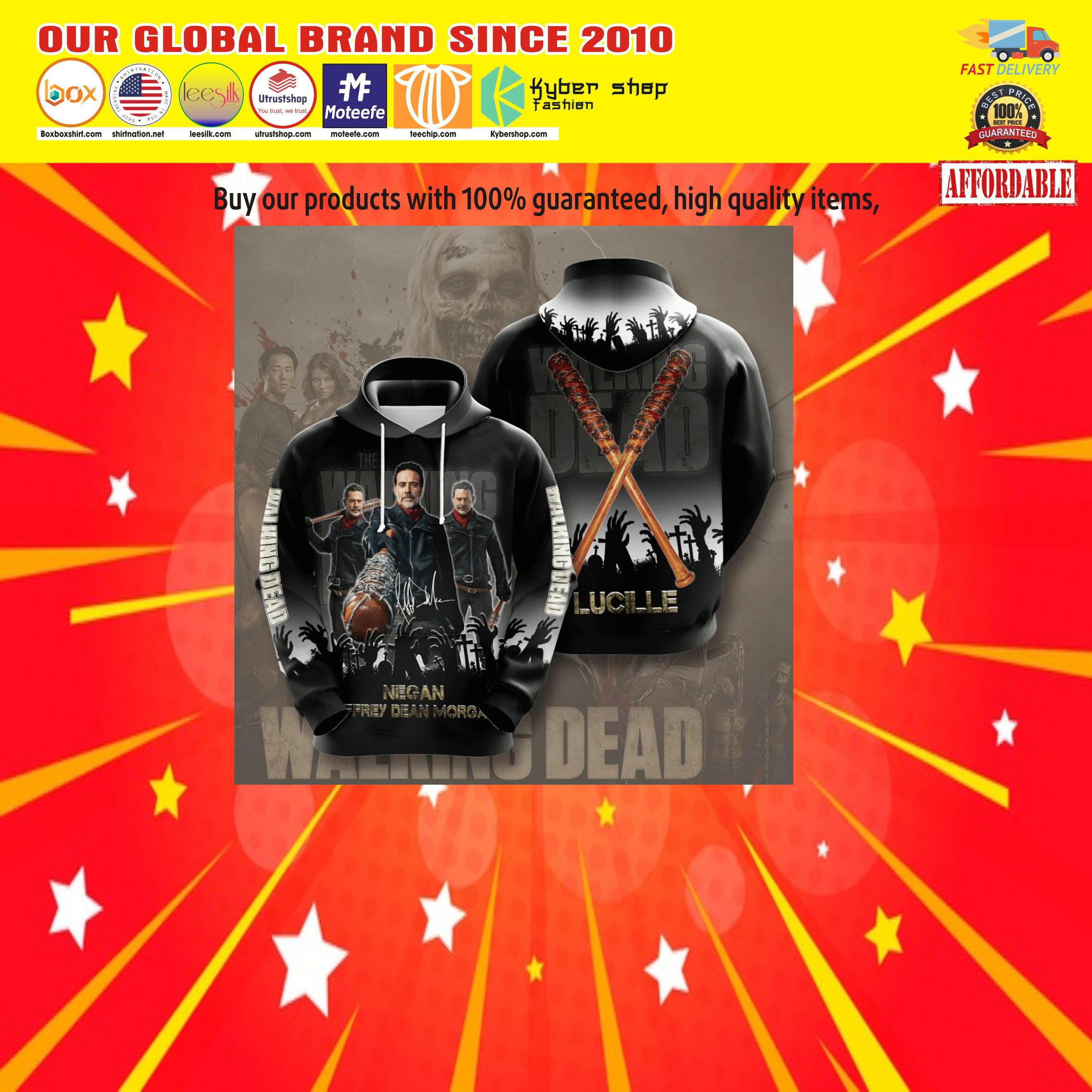 The walking dead negan 3d over print hoodie- LIMITED EDITION