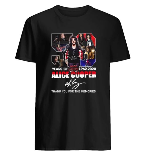 58 years of 1962-2020 Alice Cooper t-shirt
