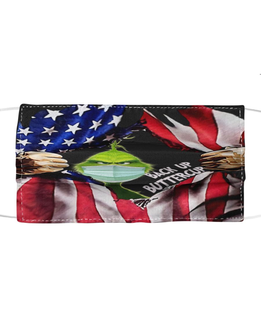 Grinch back up buttercup inside american flag face mask - Hothot 080820