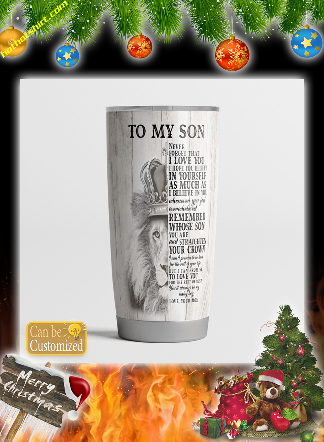 Personalize customize name Lion To my son you mom tumbler 4