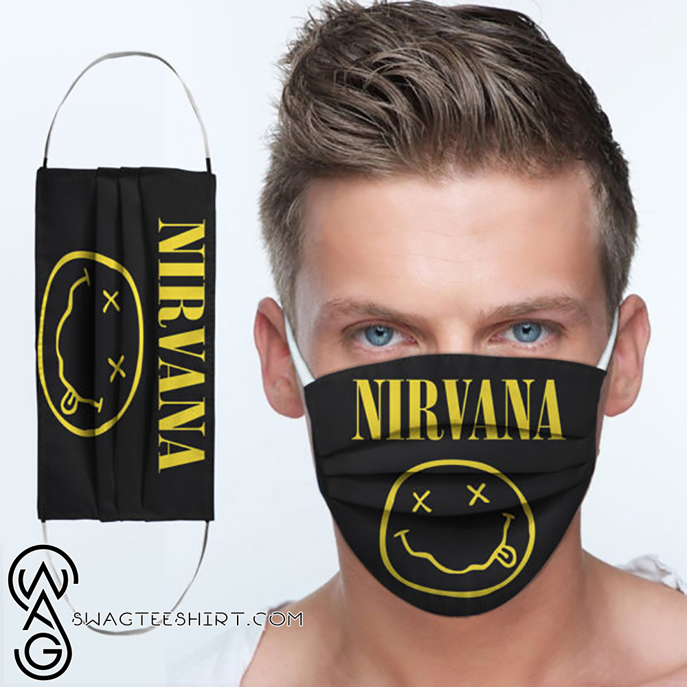 Nirvana rock band all over printed face mask
