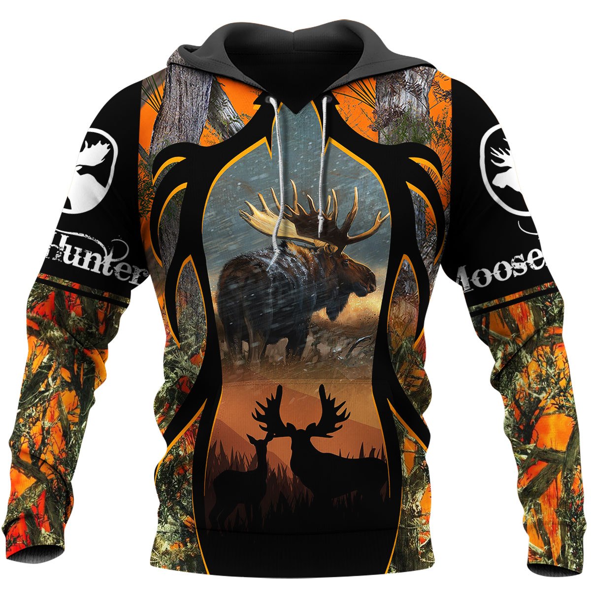 Moose hunting hunter camo 3d all over printed hoodie, shirt 5