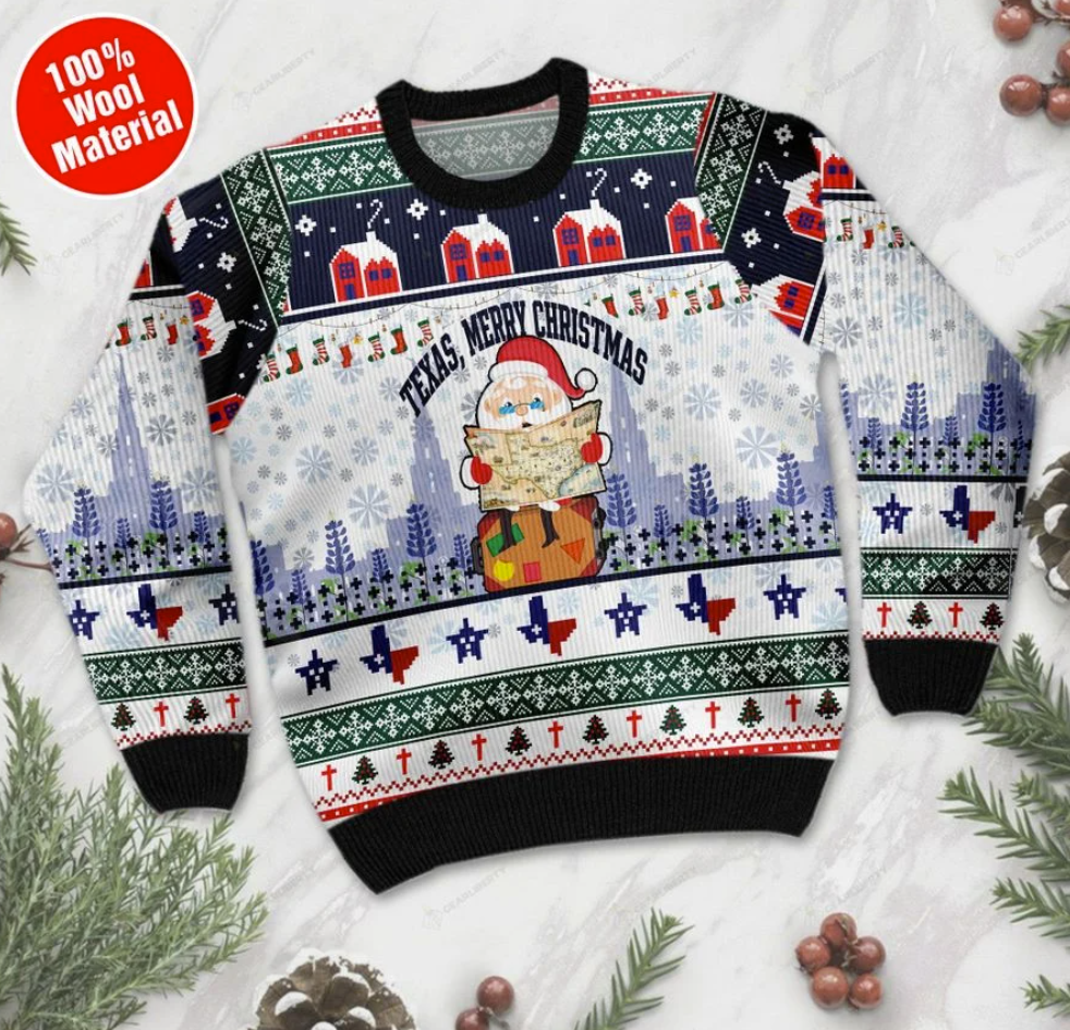 Texas Merry Christmas ugly sweater 1